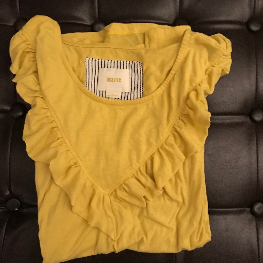 Anthropologie Maeve Kalama Ruffled Top